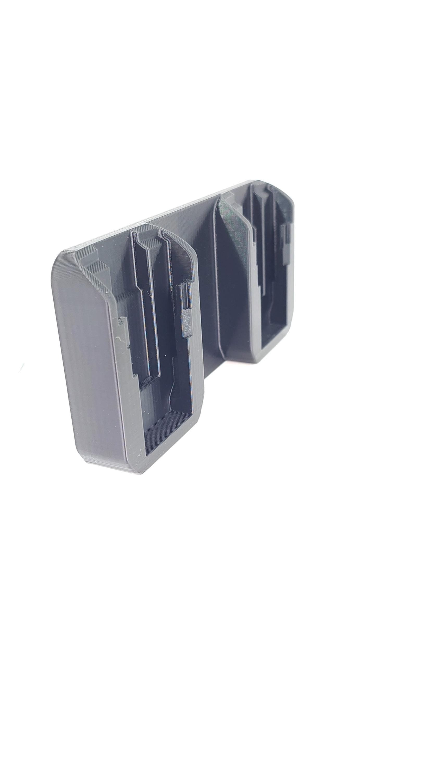 Double DeWalt 20V Battery Mount Fits US General Series 3 / ICON Hutch and Locker - Us General and Icon hutch and locker accessories - Knisley 3D Solutions