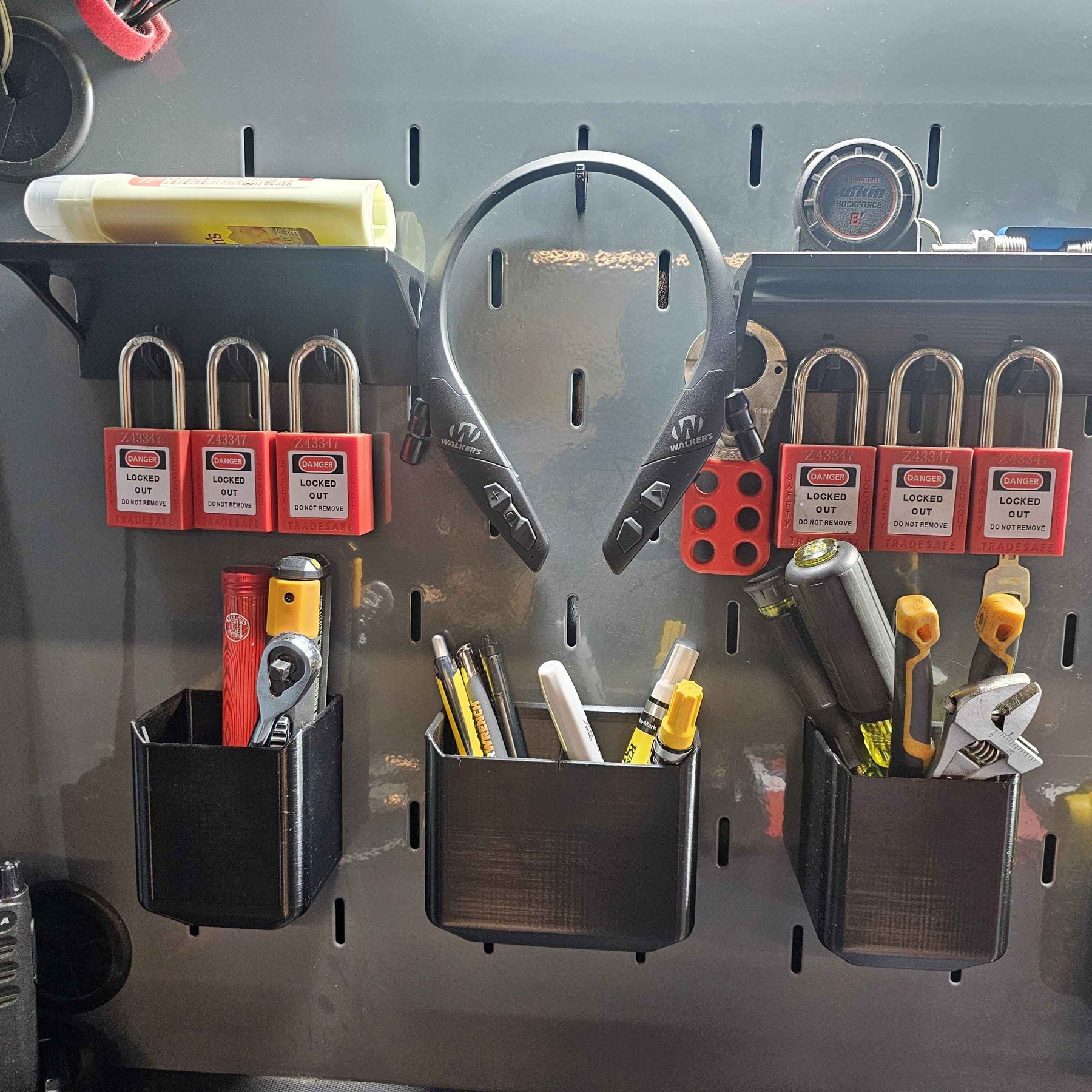 Toolbox slotted back wall organized with Knisley 3D accessories