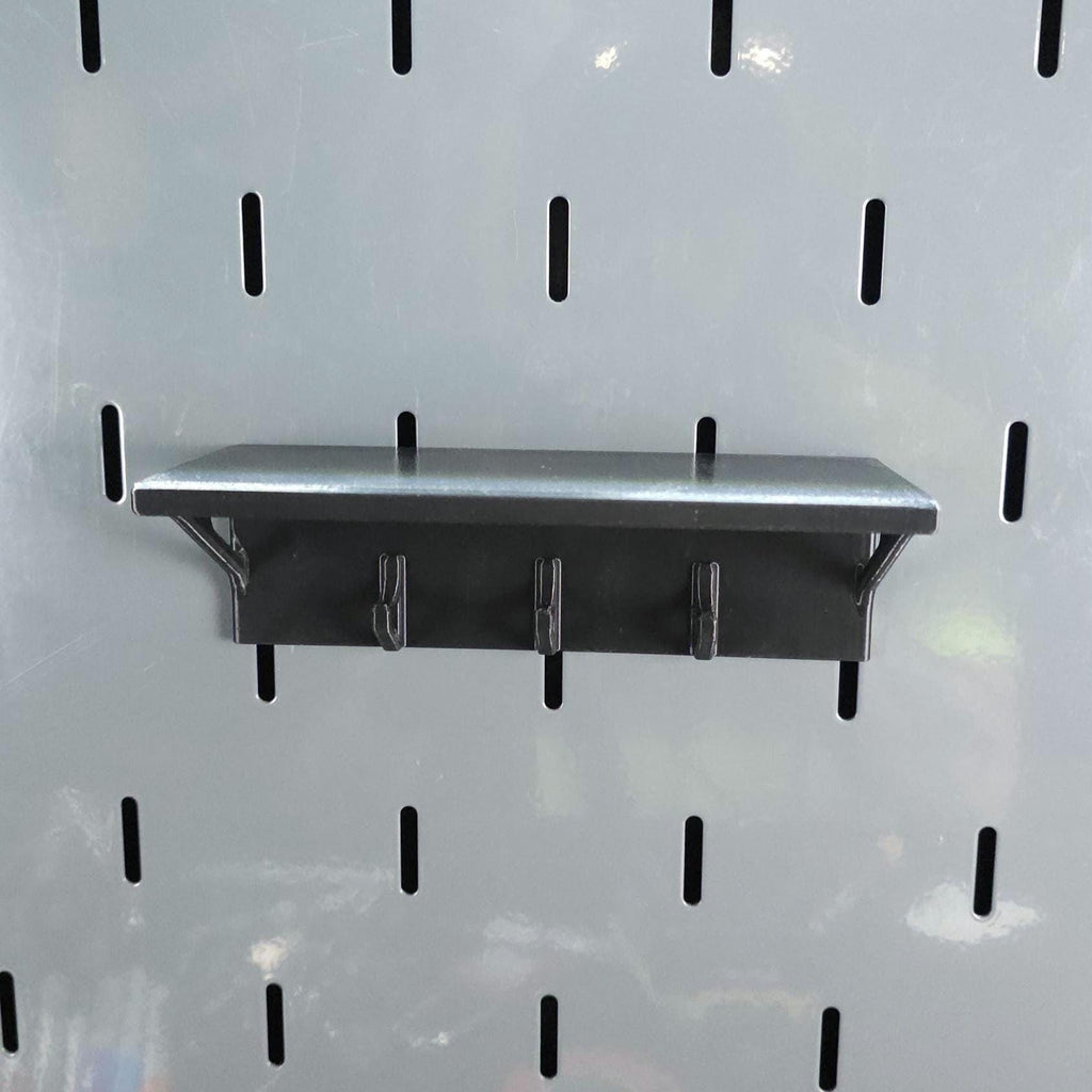 Shelf With 3 Hooks Fits US General Series 3 / ICON Hutch and Locker - Us General and Icon hutch and locker accessories - Knisley 3D Solutions