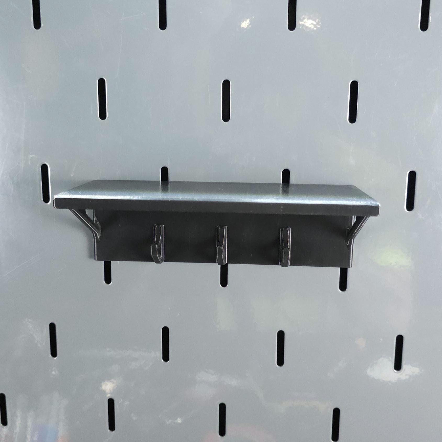 Shelf With 3 Hooks Fits US General Series 3 / ICON Hutch and Locker - Us General and Icon hutch and locker accessories - Knisley 3D Solutions
