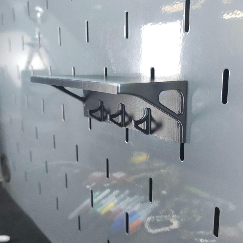 Shelf With 3 Hooks Fits US General Series 3 / ICON Hutch and Locker - Us General and Icon hutch and locker accessories - Knisley 3D Solutions