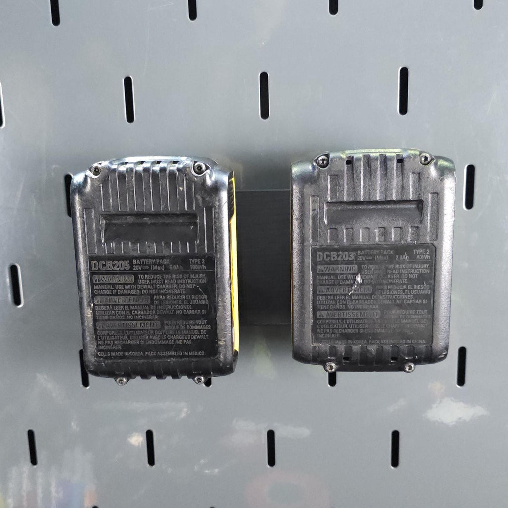 Double DeWalt 20V Battery Mount Fits US General Series 3 / ICON Hutch and Locker - Us General and Icon hutch and locker accessories - Knisley 3D Solutions